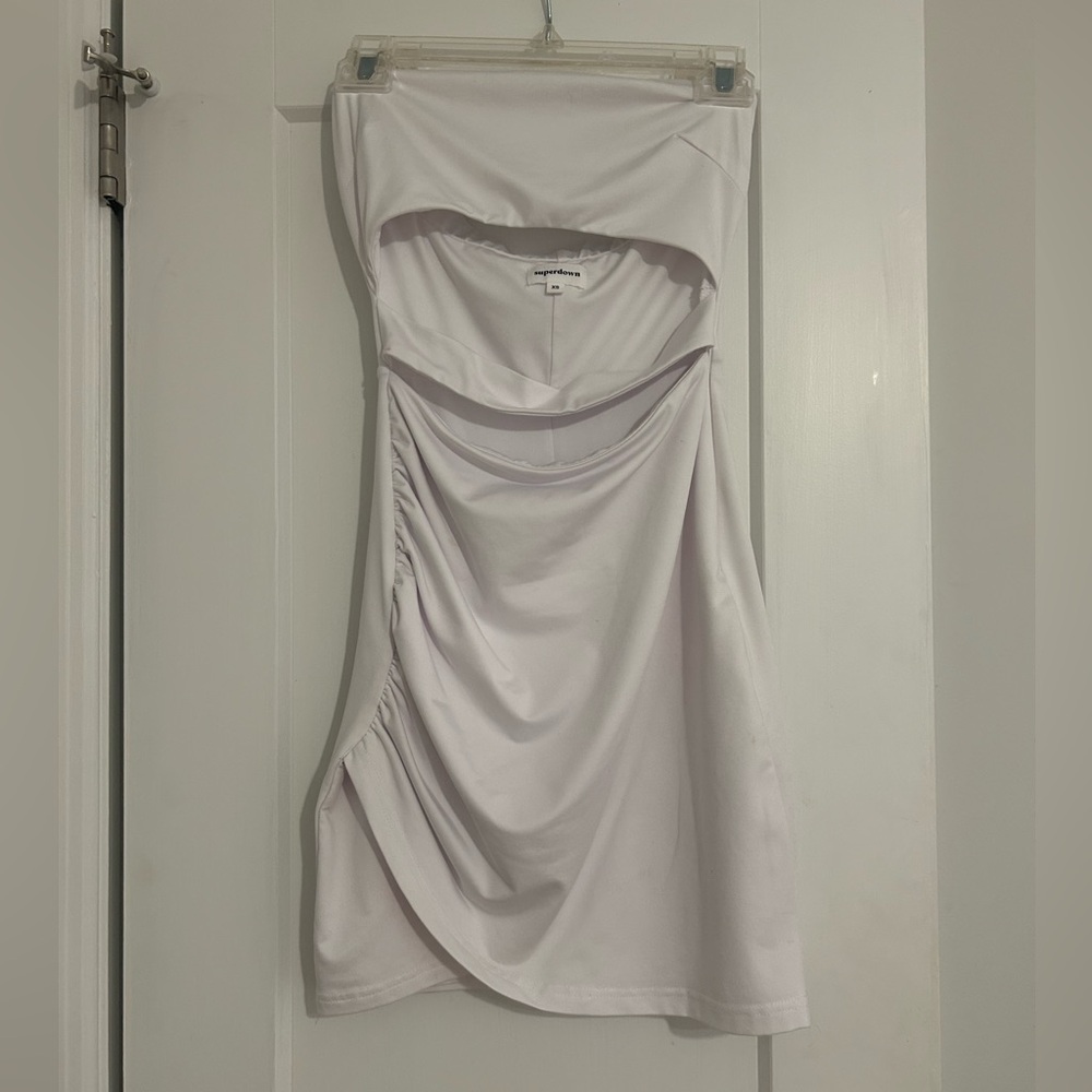 Superdown White Strapless Dress